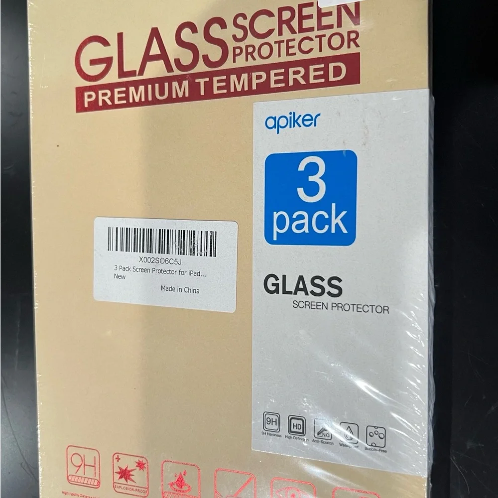 Apiker 3-Pack Glass Screen Protector Premium-factory SEALED